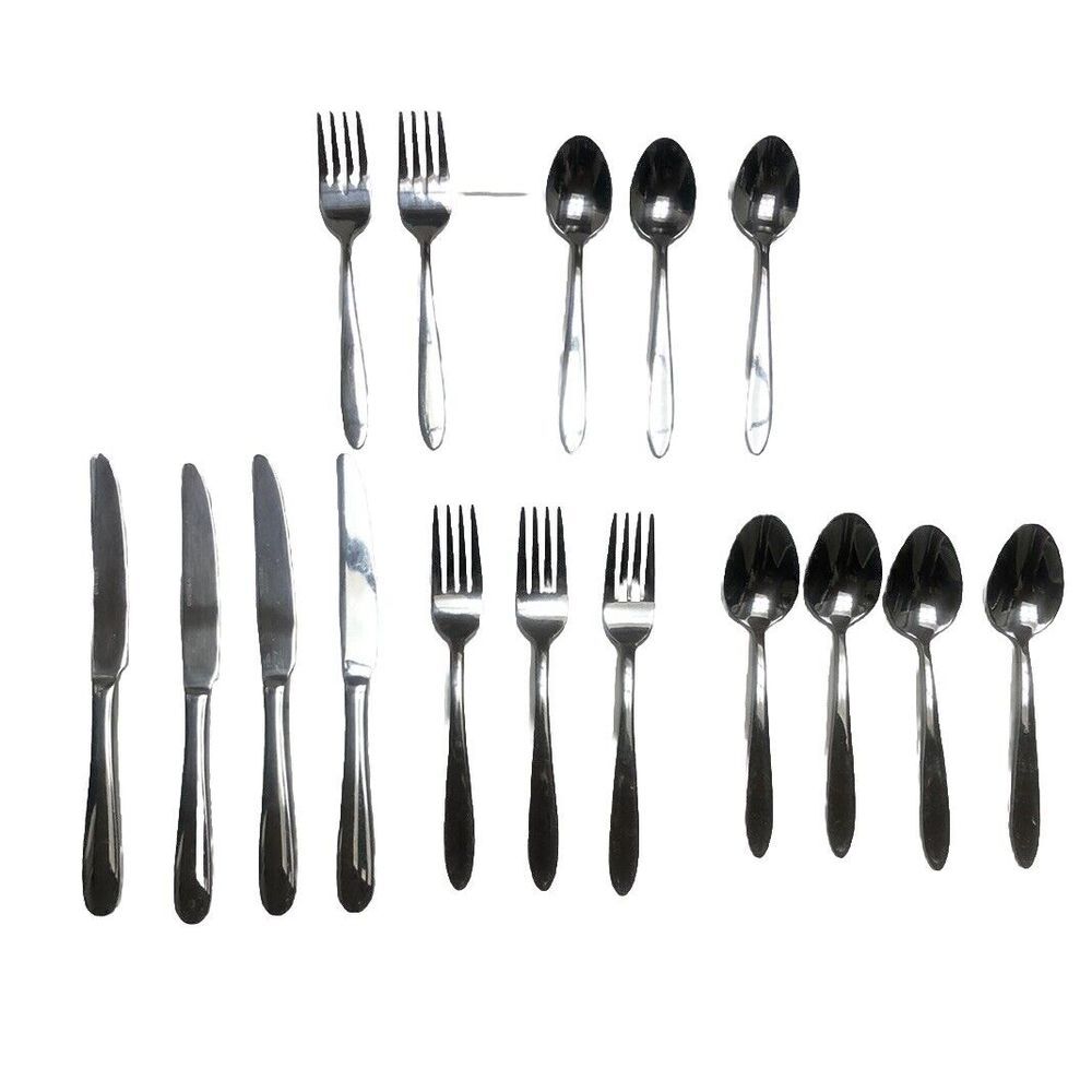 Oneida China 90-194 Glossy‎ Stainless Flatware 16 Piece Flatware Set Lot
